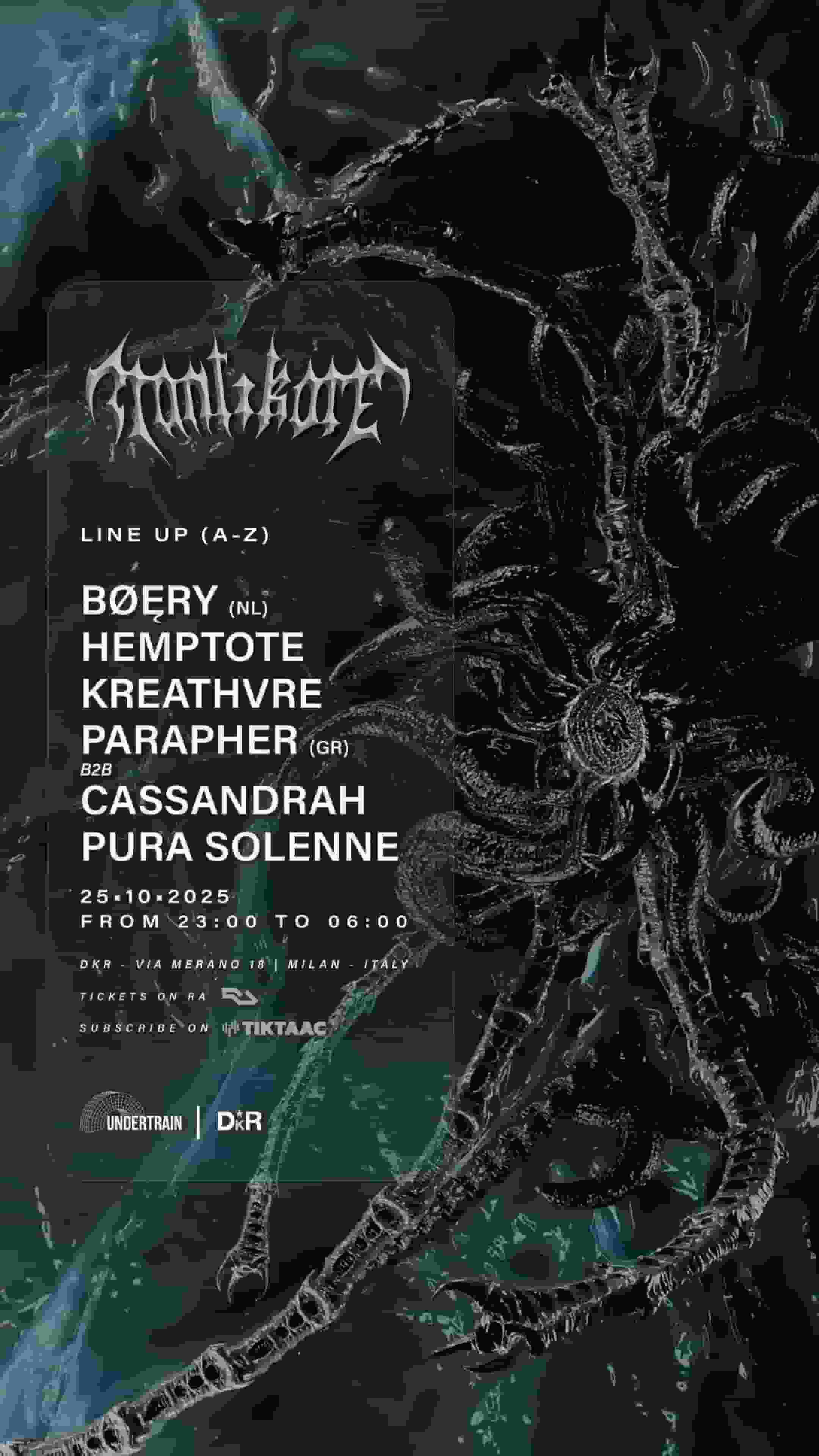 MANTIKORE W// BØĘRY, PARAPHER b2b cassandrah, HEMPTOTE, Pura Solenne, KREATHVRE