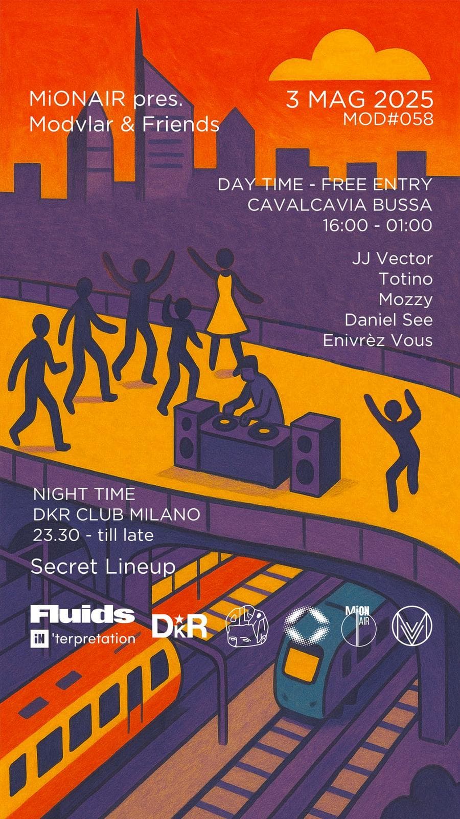 MiONAIR pres: MOD#058 - Modvlar & Friends Openair at Cavalcavia Bussa (Mi) + after party at DKR MILANO 