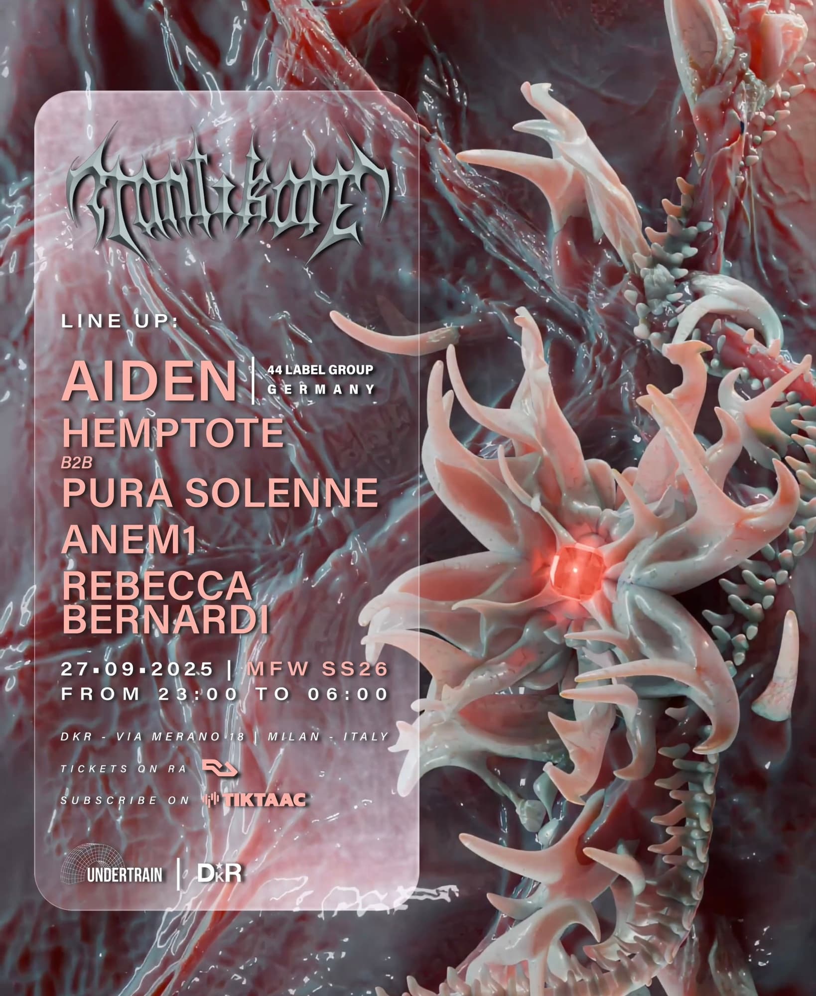 MANTIKORE x MFW SS26 w// AIDEN, HEMPTOTE b2b Pura Solenne, ANEM1, REBECCA BERNARDI